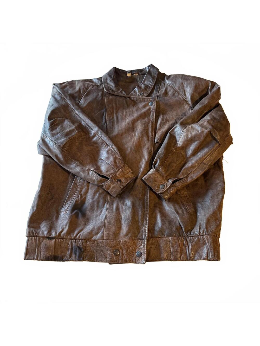 Vintage Genuine Leather Express Pilot Jacket Mens M Distressed Moto Bomber